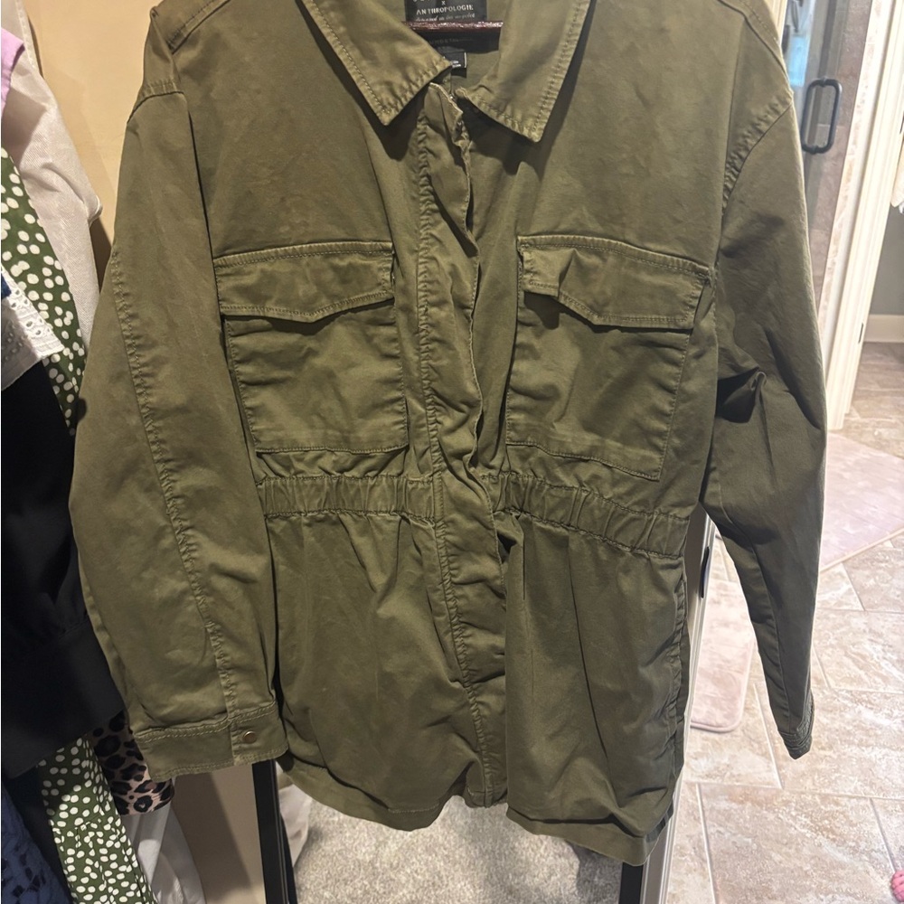 Anthropologie Khaki Utility Jacket